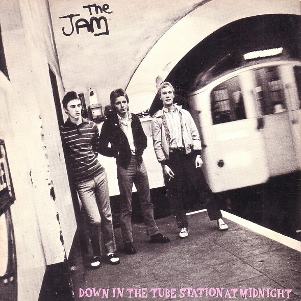 The Jam single Down In The Tube Station At Midnight, front cover