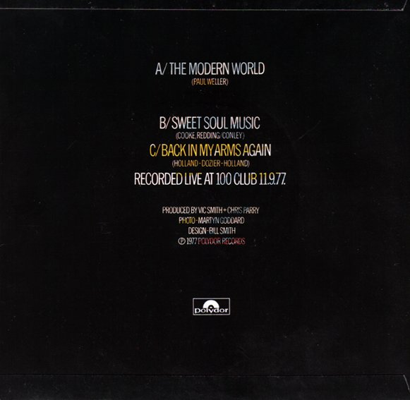 The Jam single The Modern World, back cover
