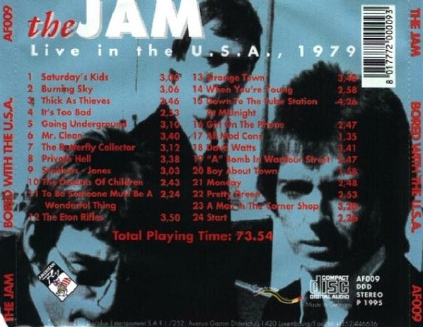 The Jam bootleg album, Bored With The USA - back